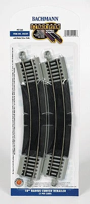 Bachmann 18" Radius Rerailer Package 2 E-Z Track With Nickel Silver Rail & Gray Roadbed