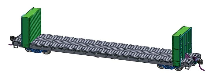 WalthersMainline 60' Pullman-Standard Bulkhead Flatcar (48' IL) Ready To Run Undecorated - Image 2