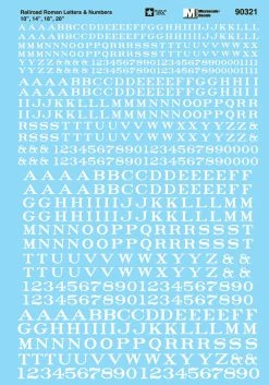 Microscale Industries Alphabets & Numbers - Railroad Roman -- White