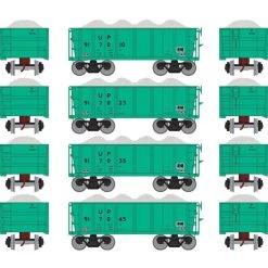 Athearn Trains HO RTR 26' Ore Car Low Side With Load, UP/MOW #2 (4-pack)