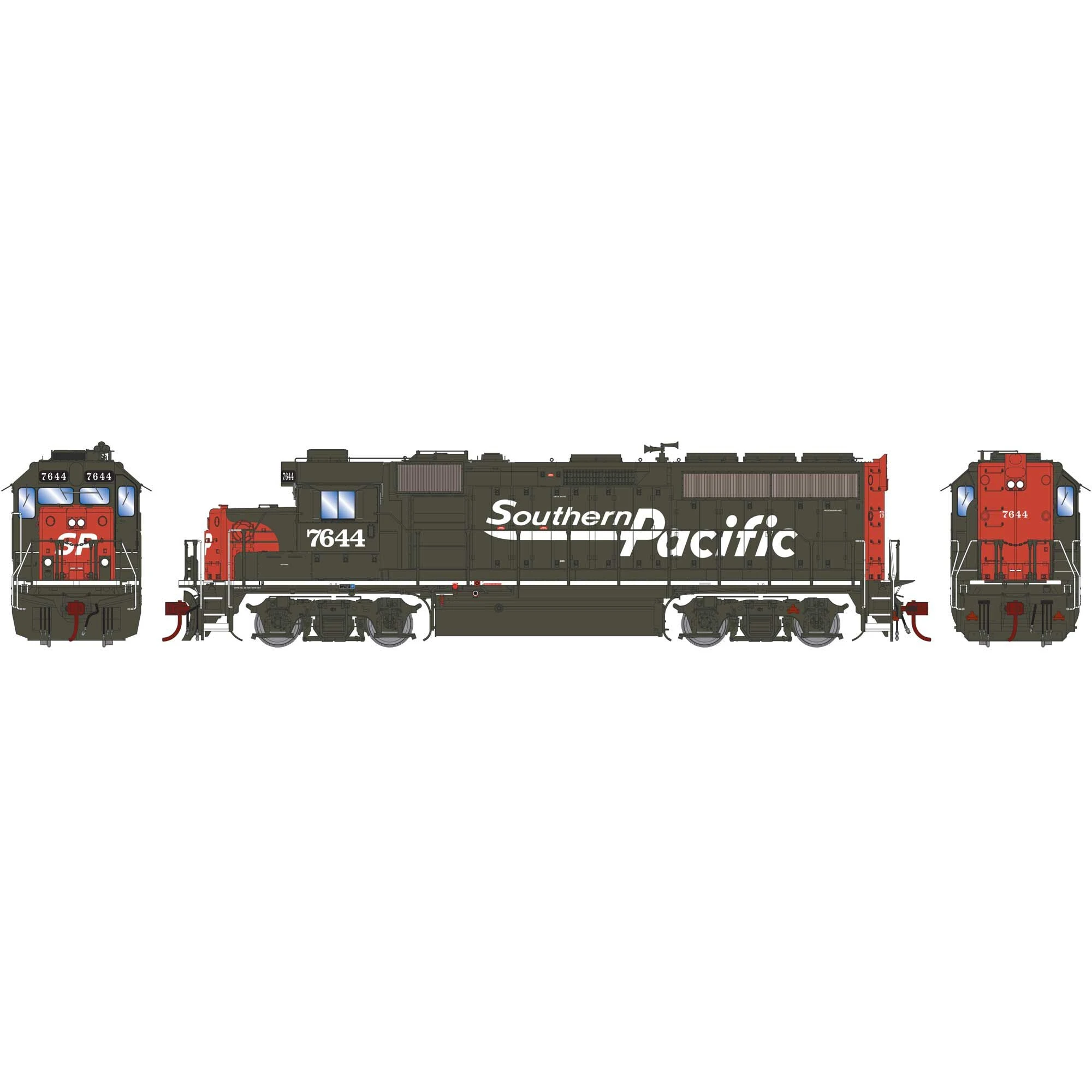 Athearn Genesis HO Scale - GP40-2 - Southern Pacific #7644 3 Athearn Genesis HO Scale - GP40-2 - Southern Pacific #7644