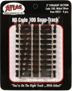 Atlas Trains SnapTrack 3" Straight NS Code 100 (4) HO Scale
