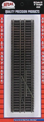 Atlas Trains 9" Straight SnapTrack (6) Code 83 HO Scale