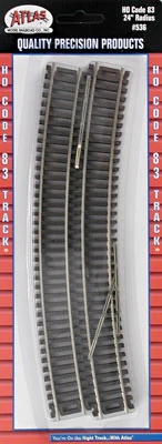 Atlas Trains 24" Radius SnapTrack (6) Code 83 HO Scale