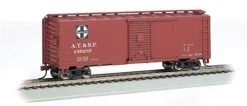 Bachmann Steam-Era 40' Steel Boxcar - Ready To Run - Silver Series(R) -- Santa Fe 136287 (Boxcar Red, Black, White, Square Logo)