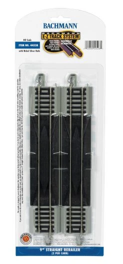 Bachmann EZ Track 9" Straight Rerailer N/S HO Scale (2 Count)