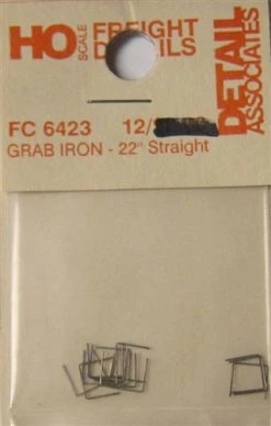 Detail Associates Freight Car Grab Irons -- 22" Straight Pkg(12)