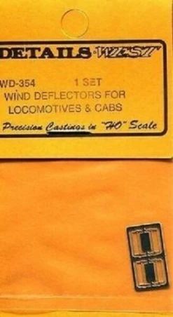 Details West Wind Deflectors -- For Locomotives & Caboose (Etched Steel)