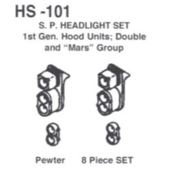 Details West SP Pre-1958 Double & Mars Group Headlight Set