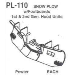 Details West Scale Snow Plow Medium Height 1&2 Gen Hood Units