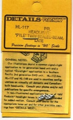 Details West Pyle Twin Sealed-Beam Late Headlight (Pack Of 2)