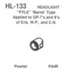 Details West Pyle Barrel Headlight For GP-7 GP-9 2 Details West Pyle Barrel Headlight For GP-7 GP-9 -Atlas Trains Store EugeneToyAndHobbyDTW133 1