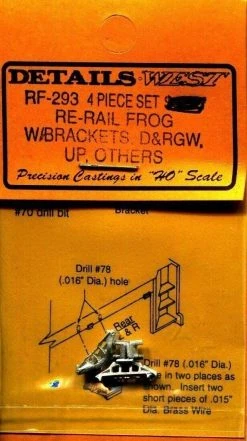 Details West Re-Rail Frog With Brackets For D&RGW UP