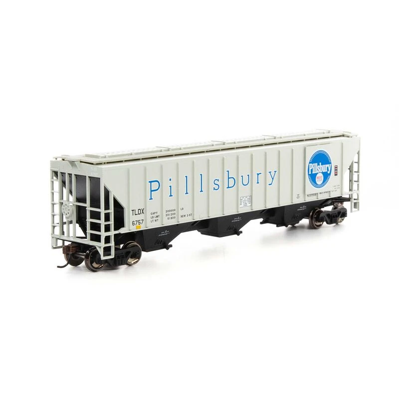 Athearn Trains HO RTR PS 4740 Covered Hopper TLDX Pilsbury #6757 3 Athearn Trains HO RTR PS 4740 Covered Hopper TLDX Pilsbury #6757