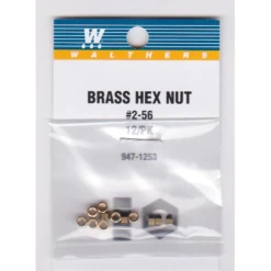 Walthers Tools And Screws 2-56 Brass Hex Nuts .072 X 1/8" (12 Pack)