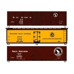 Accurail 50' Steel Boxcar And Reefer Kits Great Northern 3 Pack