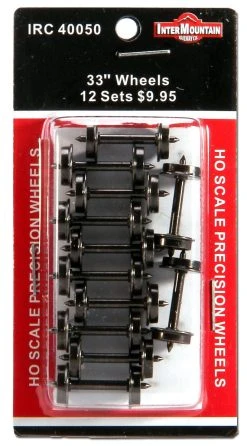 Intermountain Railway 33" All Brass Insulated Wheel Sets (12 Pack) HO Scale