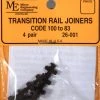 Micro Engineering HO Scale Plastic-Insulated Transition Rail Joiners (8 Pack) Code 100 To 83 -Atlas Trains Store MEC 26 001