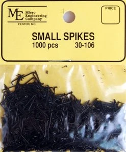 Micro Engineering Blackened Metal Spikes 1/2" (500 Pack) -Atlas Trains Store MEC 30 106 2 14083.1504129780