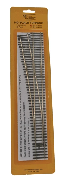 Micro Engineering Code 83 Flex-Track(TM) #6 Turnout -- Left Hand