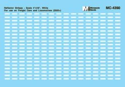 Microscale Industries Reflector Stripes White HO Scale 4 X 18 HO Decal Set