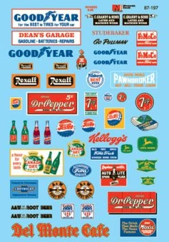 Microscale Industries 20th Century Sign Sets Set #1 1900-30; HO Decal Set
