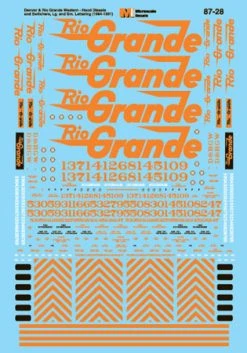 Microscale Industries Denver & Rio Grande Western Hood Unit Diesels 1962-84 HO Decal Set