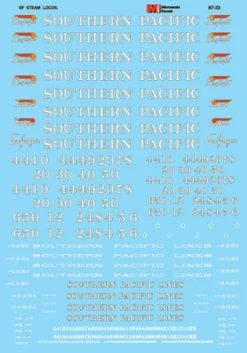 Microscale Industries Southern Pacific Passenger Service Steam Locos "Daylight" HO Decal Set