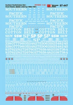 Microscale Industries Southern Pacific Diesels In Red Wing Scheme 1984-91 HO Decal Set