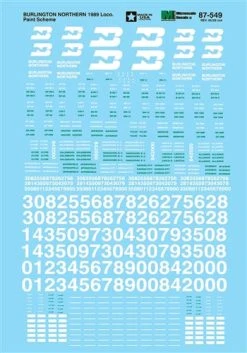 Microscale Industries Burlington Northern Diesels With White Front, 1989-1996 HO Decal Set