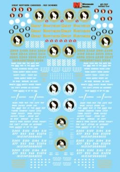 Microscale Industries Great Northern Cabooses (red) 1922-70 HO Decal Set