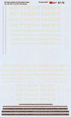 Microscale Industries Southern Pacific Heavy Steam Locomotives HO Decal Set