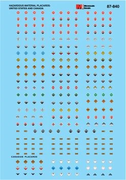 Microscale Industries Hazardous Material Placards - United States & Canada 1984+ HO Decal Set