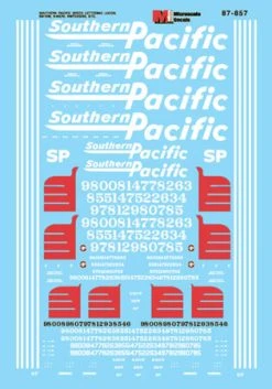Microscale Industries Southern Pacific Speed Lettering For GE Dash 9-44CW, EMD SD70M HO Decal Set