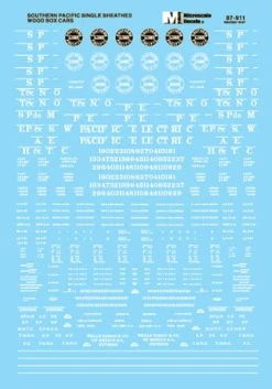 Microscale Industries Southern Pacific 40' Single-Sheathed Wood Boxcars (Classes B-50-13 & -14) 1932-1962 HO Decal Set By Microscale 87-911