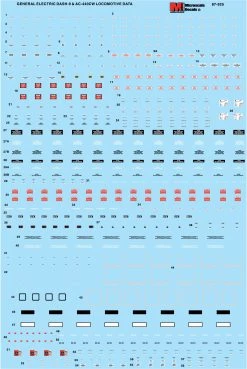 Microscale Industries GE Dash-9 & AC4400 Diesel Loco Data Sheets HO Decal Set