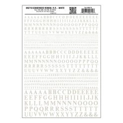 Woodland Scenics Roman Letter Condensed White Decals