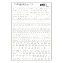 Woodland Scenics Gothic Letter Extended White Decals