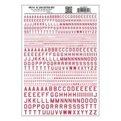 Woodland Scenics Gothic Letter 45-Degree USA Red Decals