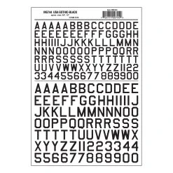 Woodland Scenics Gothic Letter 45-Degree USA Black Large Decals