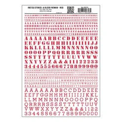 Woodland Scenics Roman Stencil & Block Letter Red Decals