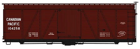 Accurail Fowler 36' Wood Boxcar Canadian Pacific 104258 Red With White Lettering (HO Scale) 3 Accurail Fowler 36' Wood Boxcar Canadian Pacific 104258 Red With White Lettering (HO Scale)