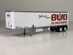 Trainworx 40' Corrugated Reefer Semi Trailer - Assembled -- Bud Of California BUDZ #50-3219
