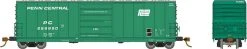 Rapido Trains Inc. Evans X72A Boxcar - Ready To Run -- Penn Central (Jade Green, White, Small Logo)