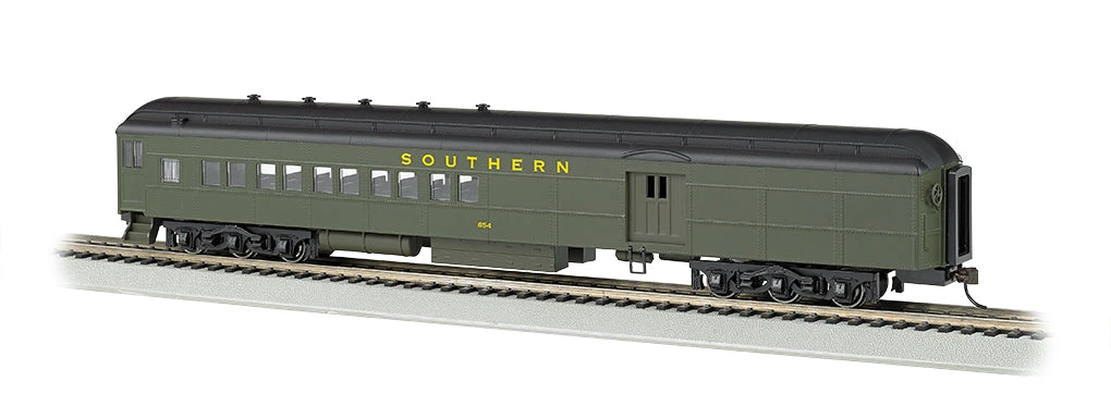 Bachmann Southern Railway #654 72' HO Scale Heavyweight Combination Passenger Car 3 Bachmann Southern Railway #654 72' HO Scale Heavyweight Combination Passenger Car