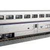 Kato Superliner I Coach-Baggage, Lighted - Ready To Run -- Amtrak 31035 (Phase VI; Silver, Blue, Red)