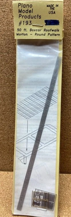 Plano Model Products 50' Boxcar Roofwalk - Morton Round Pattern - Stainless Steel