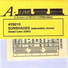 A Line Products Brass Sun Shades Hood Unit Diesel 6 Pack (HO Scale)