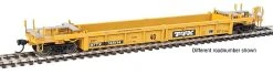WalthersMainline Thrall Rebuilt 40' Well Car - Ready To Run -- Trailer-Train DTTX #745720 (yellow, Black; Black & White Logo, White Stripes)