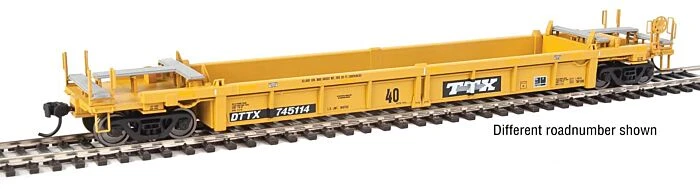 WalthersMainline Thrall Rebuilt 40' Well Car - Ready To Run -- Trailer-Train DTTX #745720 (yellow, Black; Black & White Logo, White Stripes) 3 WalthersMainline Thrall Rebuilt 40' Well Car - Ready To Run -- Trailer-Train DTTX #745720 (yellow, Black; Black & White Logo, White Stripes)